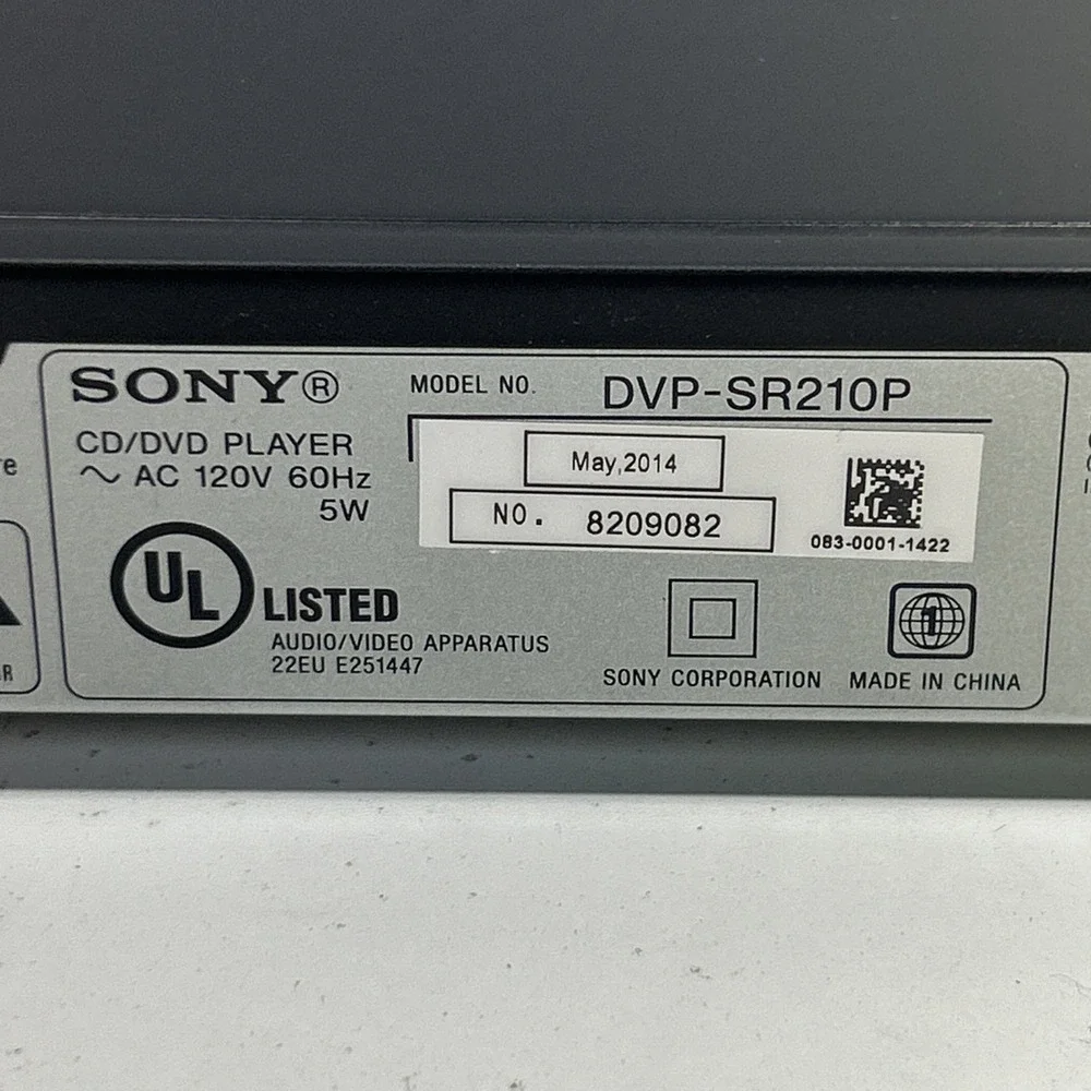 Sony CD DVD Player DVP-SR210P - Tested‎ Works Great - No Remote